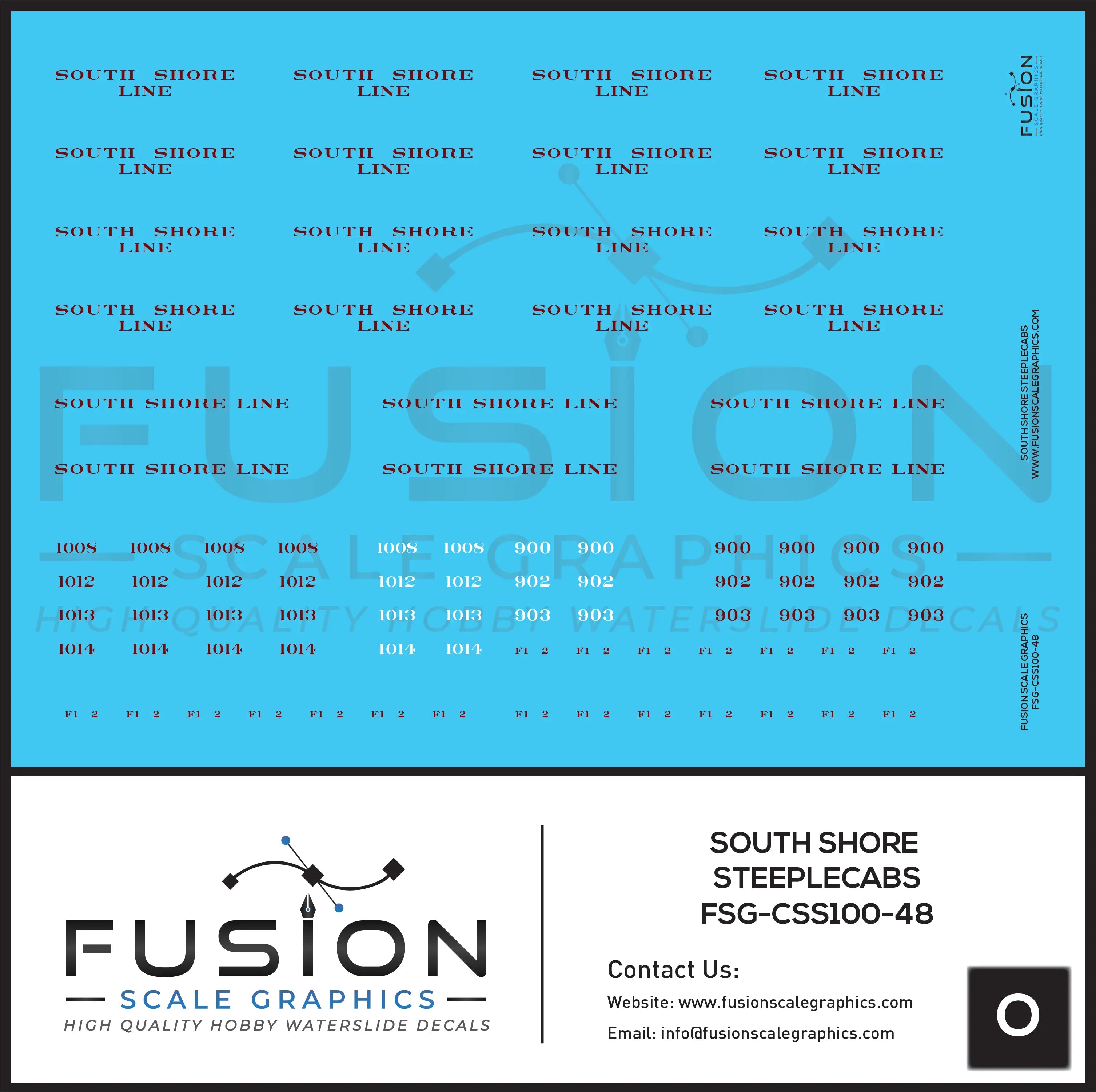 O Scale South Shore Line Steeplecab Locomotives Decal Set Fusion Scale Graphics