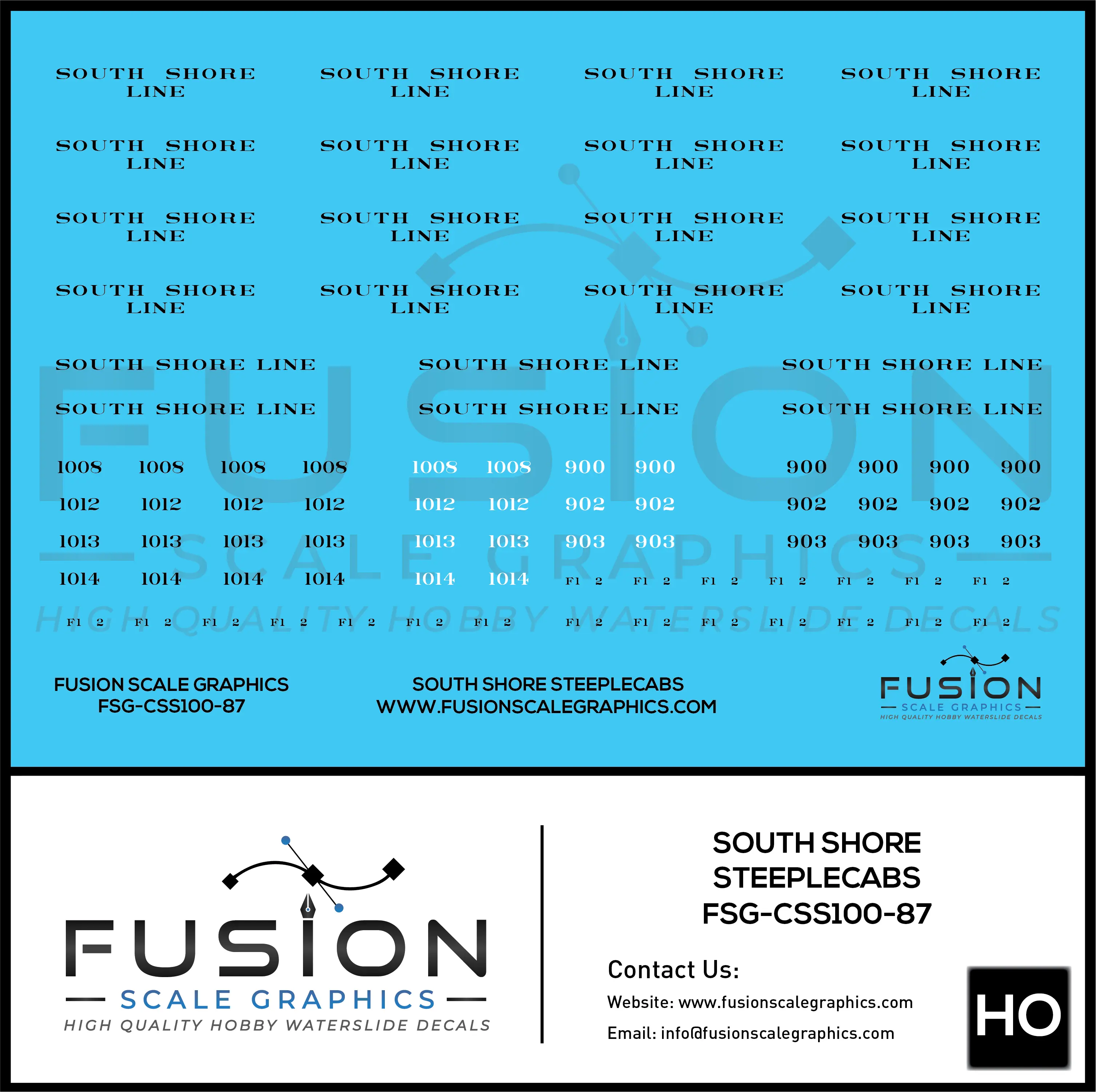 HO Scale South Shore Line Steeplecab Locomotives Decal Set Fusion Scale Graphics