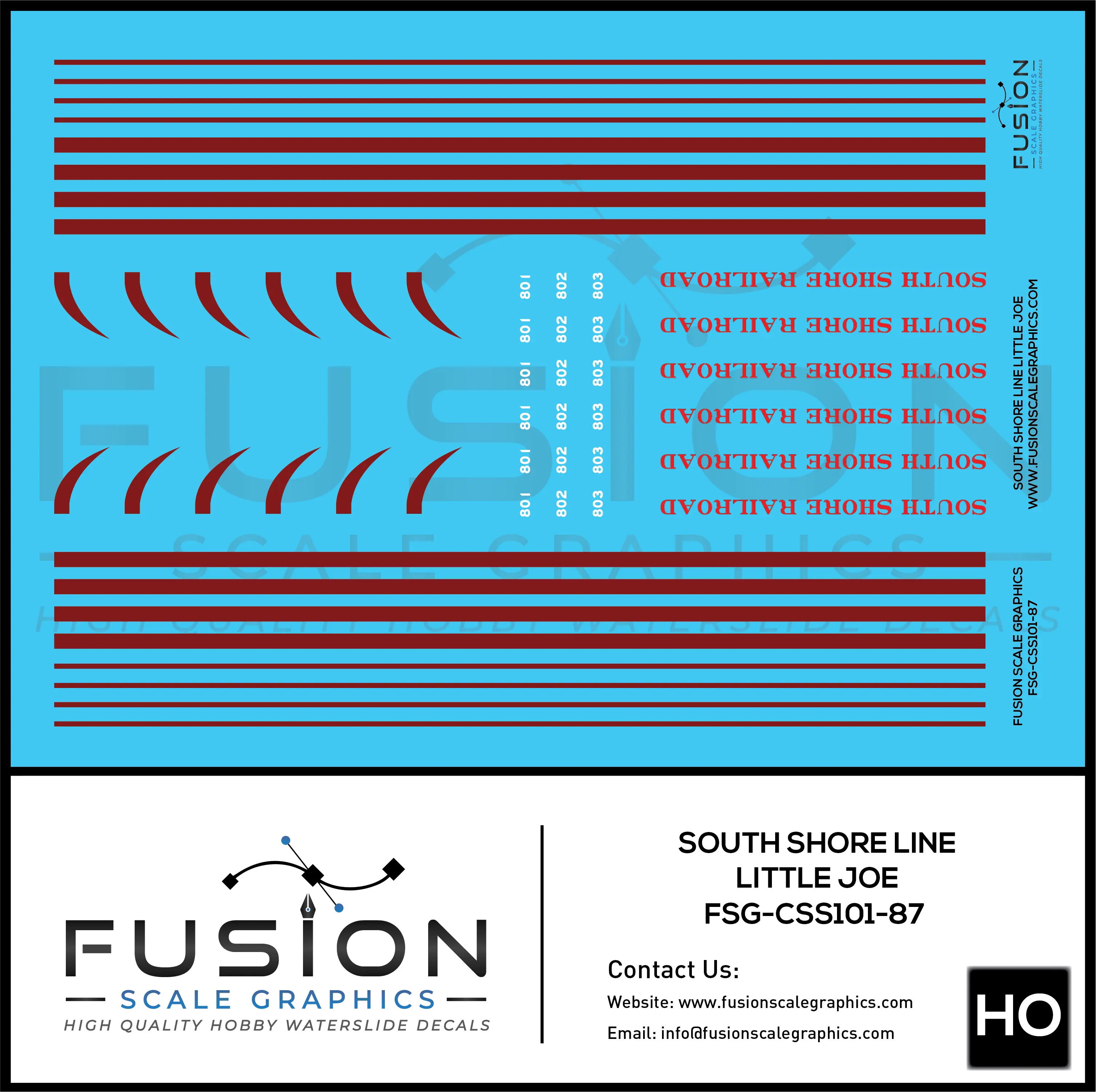 HO Scale South Shore Line Little Joe Locomotives Decal Set Fusion Scale Graphics