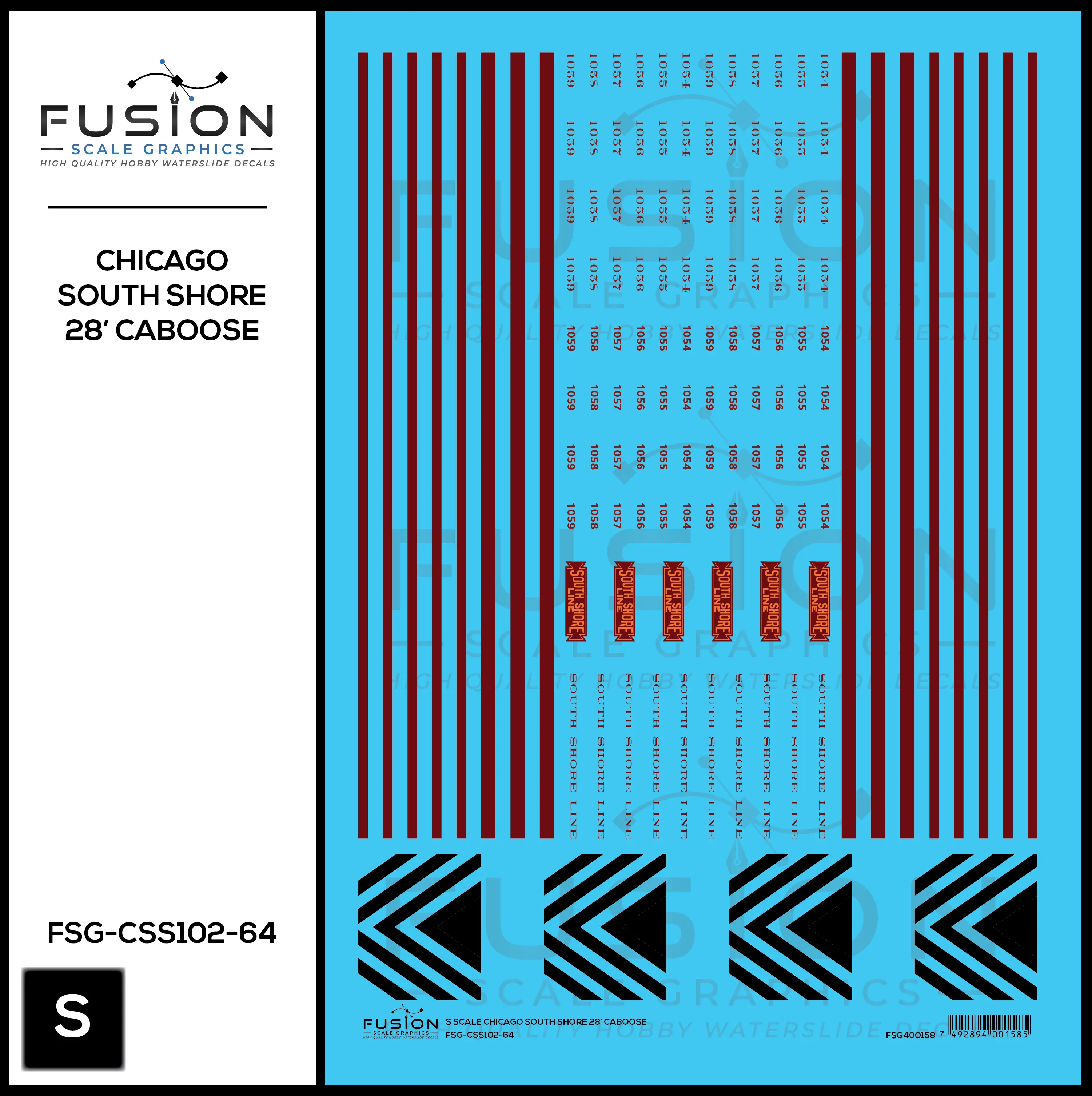 S Scale South Shore Line Caboose Decal Set Fusion Scale Graphics