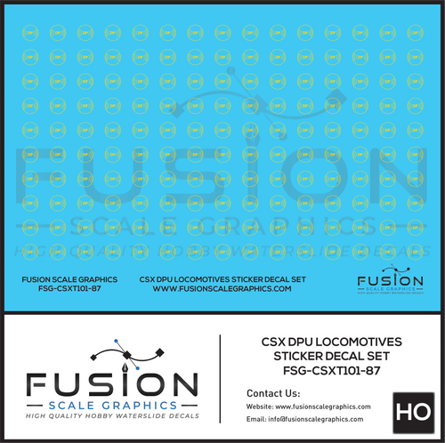 HO Scale CSX Distributed Power DP Logos Decal Set Fusion Scale Graphics