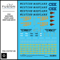 O Scale CSX Western Maryland Heritage GEVO Locomotive Decal Set Fusion Scale Graphics