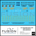 HO Scale CSX 1852 W&M Western Maryland Heritage ES44AH Locomotive Decal Set Fusion Scale Graphics