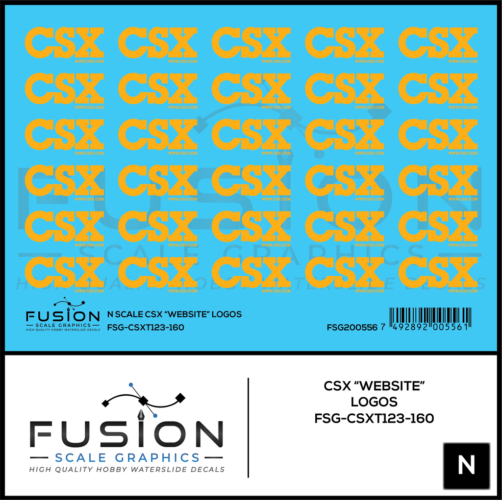 N Scale CSX "Website" Logos Decal Set