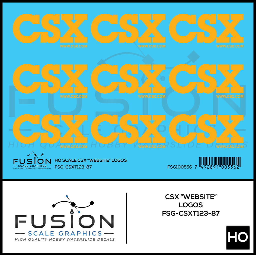 HO Scale CSX "Website" Logos Decal Set