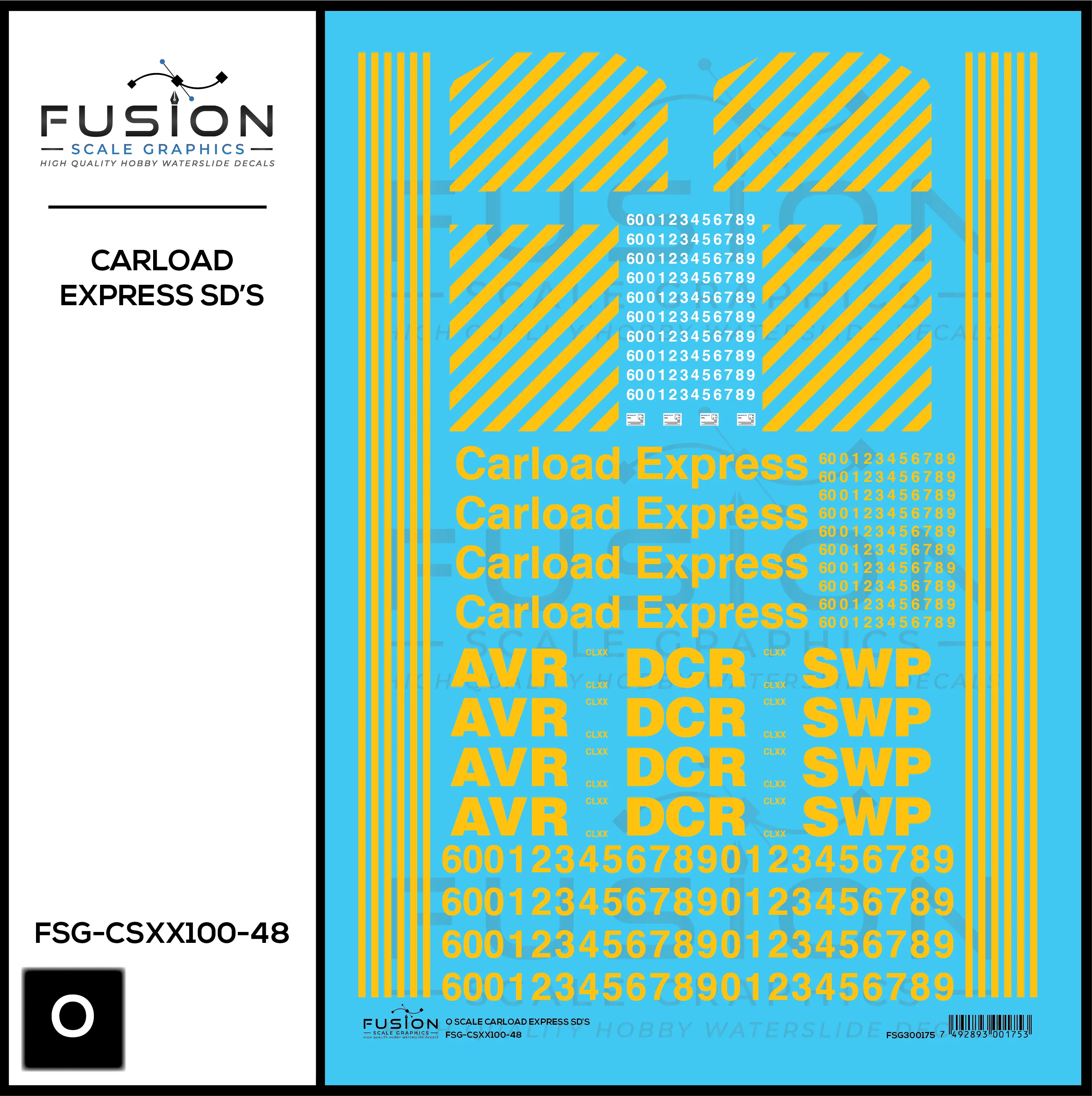 O Scale Carload Express EMD SD60M Locomotives Decal Set Fusion Scale Graphics