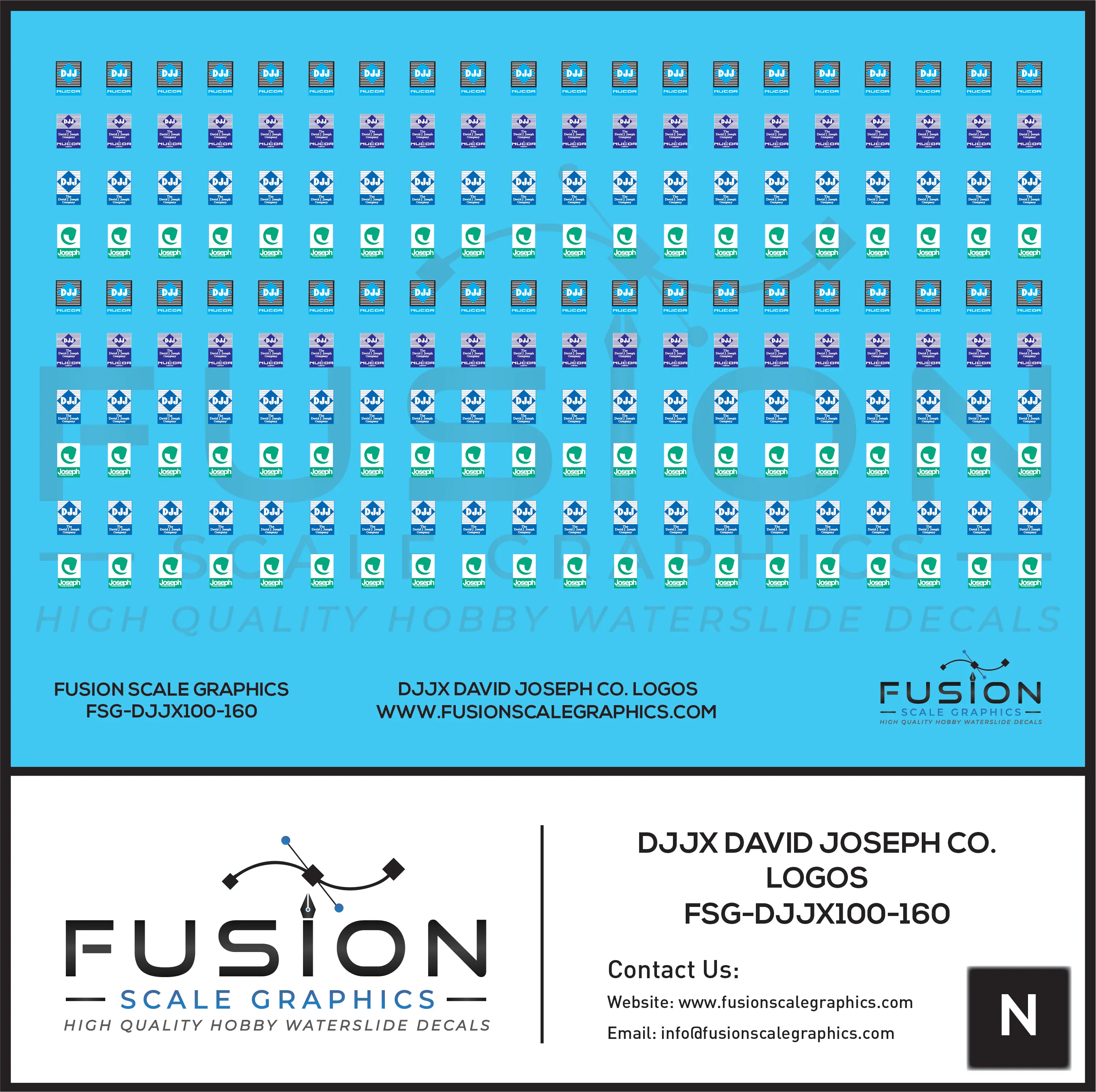 N Scale DJJX David Joseph Company Freight Car Logos Decal Set Fusion Scale Graphics