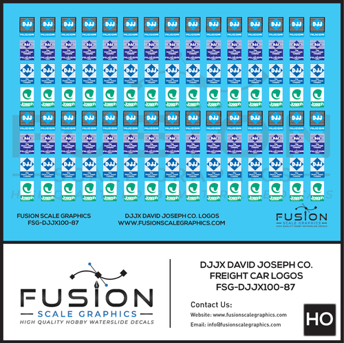 HO Scale DJJX David Joseph Company Freight Car Logos Decal Set Fusion Scale Graphics