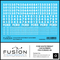 O Scale First Coast FCRD White Freight Car Numbers Decal Set Fusion Scale Graphics