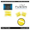 N Scale Railroad Freight Car Bright Yellow Reflective Markings Set Fusion Scale Graphics
