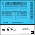 HO Scale GACX Freight Car Lettering Decal Set Font 1 Fusion Scale Graphics