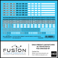 HO Scale GNAX Covered Hoppers Patching and Numbering Decal Set W/ White Patches Fusion Scale Graphics