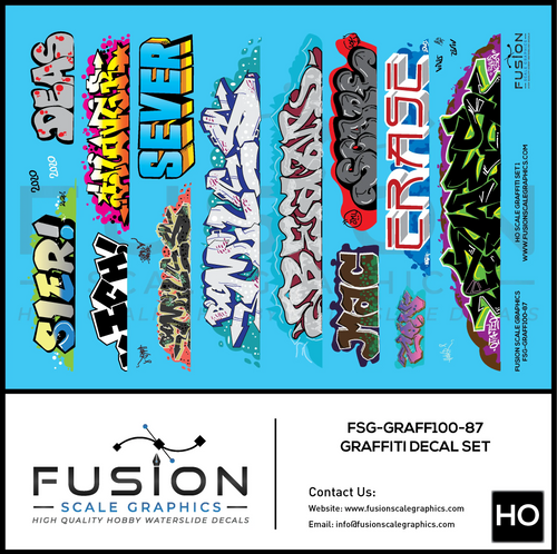 HO Scale Graffiti Decal Set 1 Fusion Scale Graphics