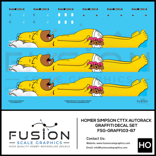 HO Scale CTTX Autorack Graffiti Decal Set Fusion Scale Graphics