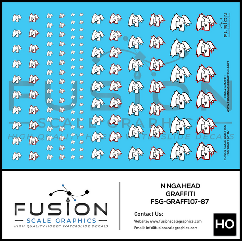 HO Scale Ninja Head Graffiti Decal Set Fusion Scale Graphics