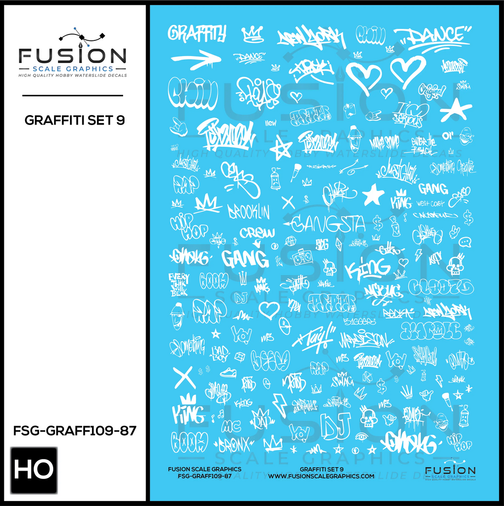 HO Scale Graffiti Decal Set 9 Fusion Scale Graphics