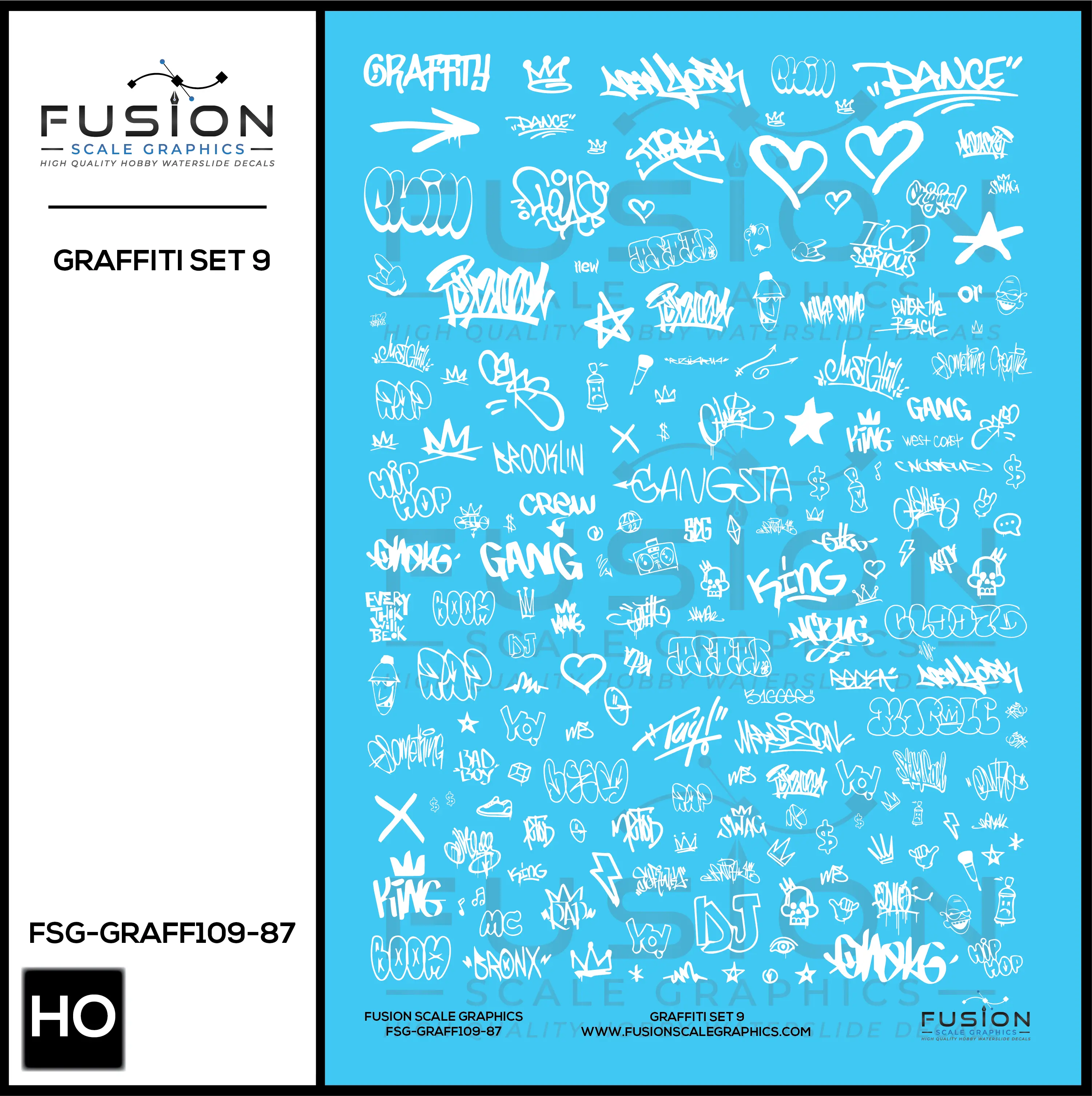 HO Scale Graffiti Decal Set 9 Fusion Scale Graphics