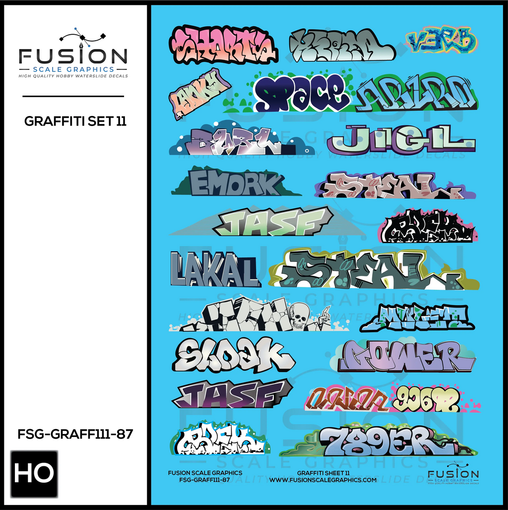 HO Scale Graffiti Decal Set 11 Fusion Scale Graphics