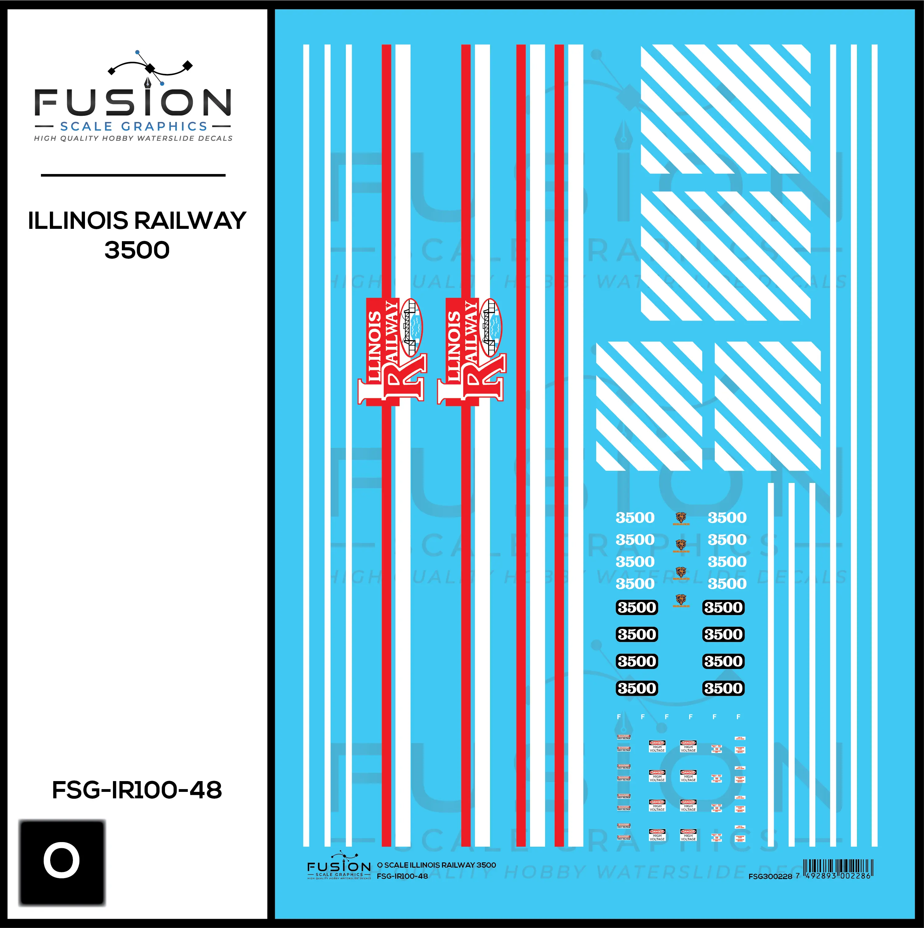 O Scale Illinois Railway EMD GP35 Locomotive Decal Set Fusion Scale Graphics