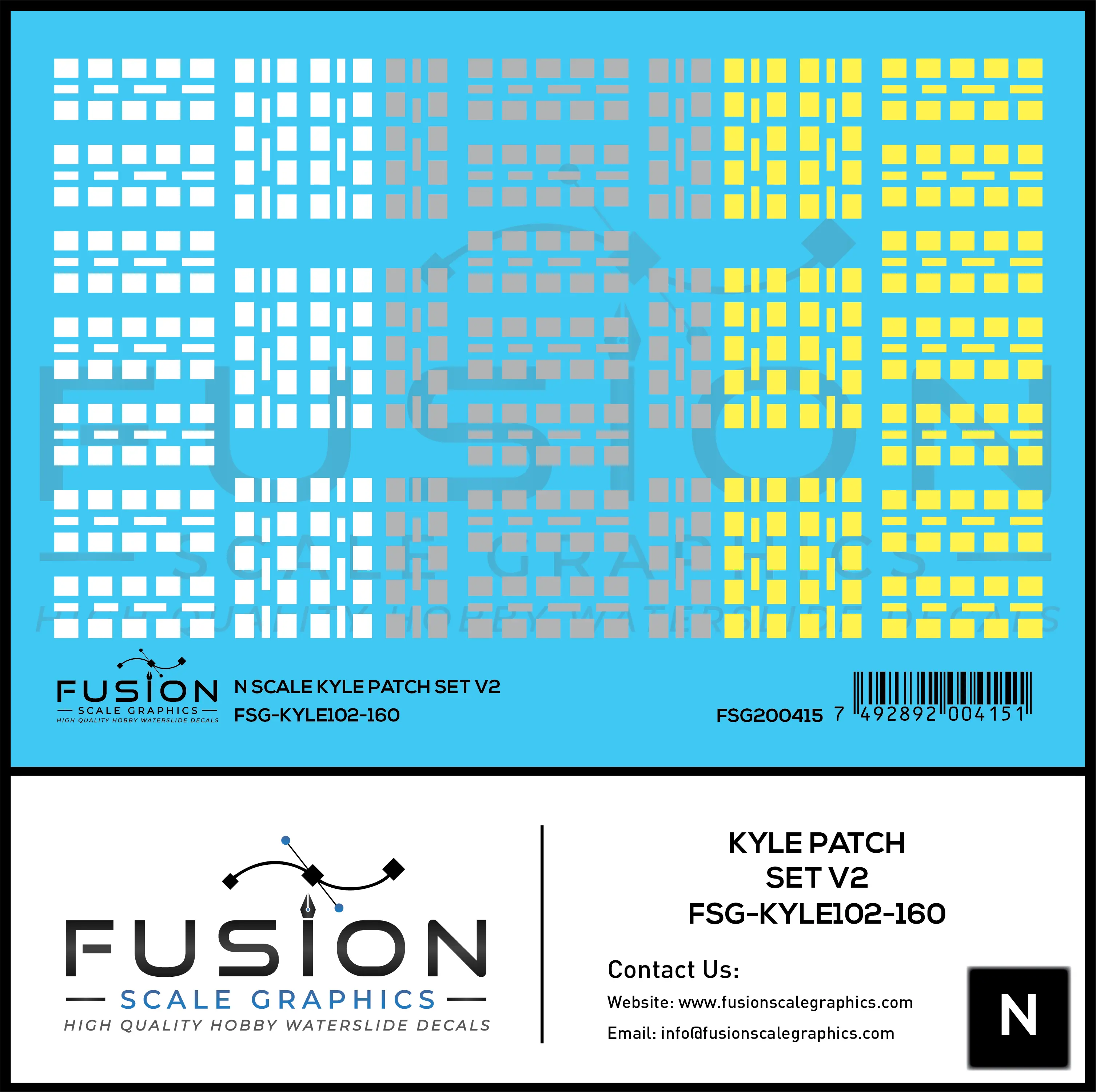 N Scale KYLE Patch Decal Set V2 Fusion Scale Graphics