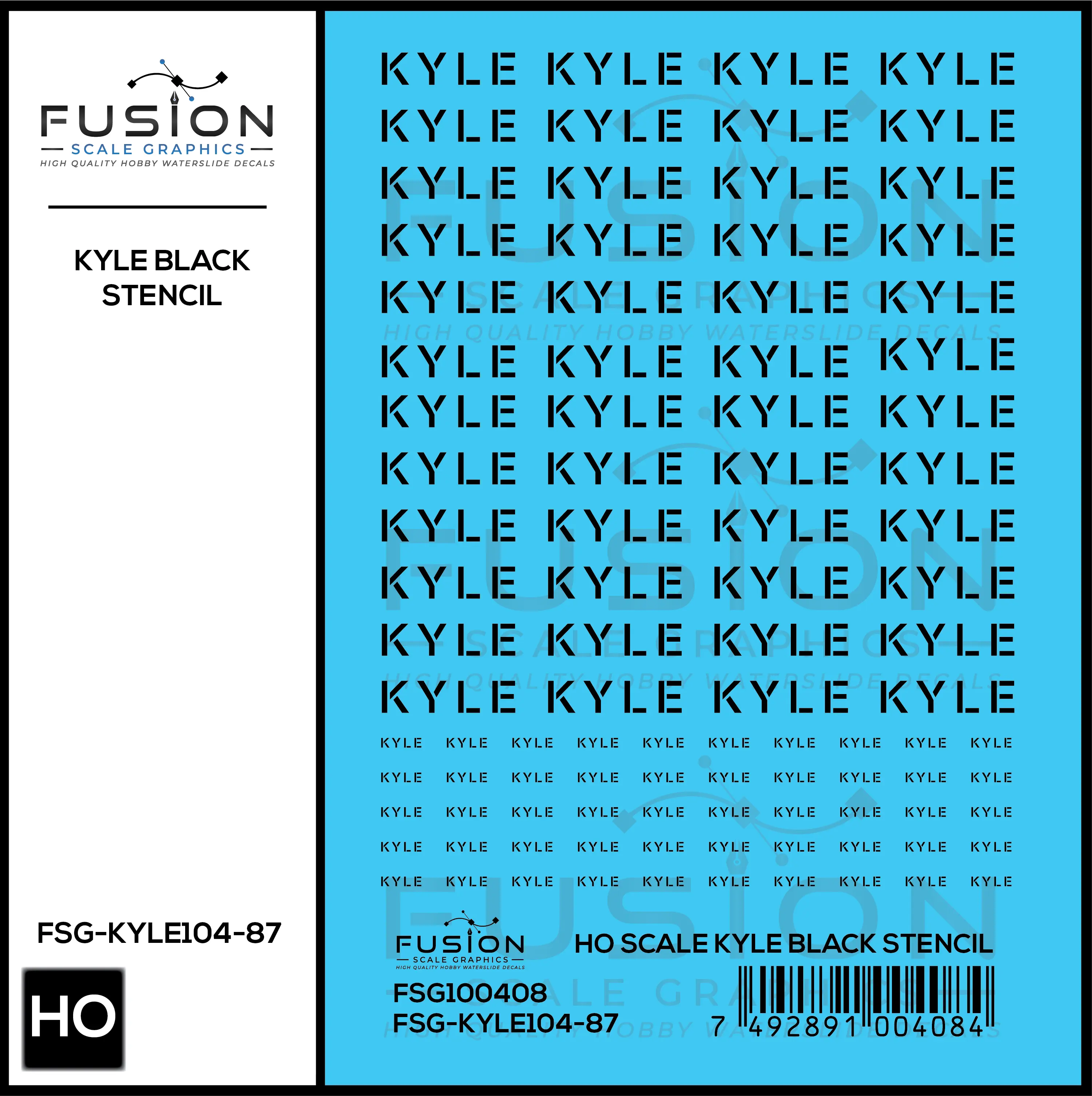 HO Scale KYLE Freight Car Stencil Patch Decal Set Fusion Scale Graphics
