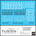 HO Scale LLPX ex BRC EMD GP38-2 Locomotives Decal Set Fusion Scale Graphics