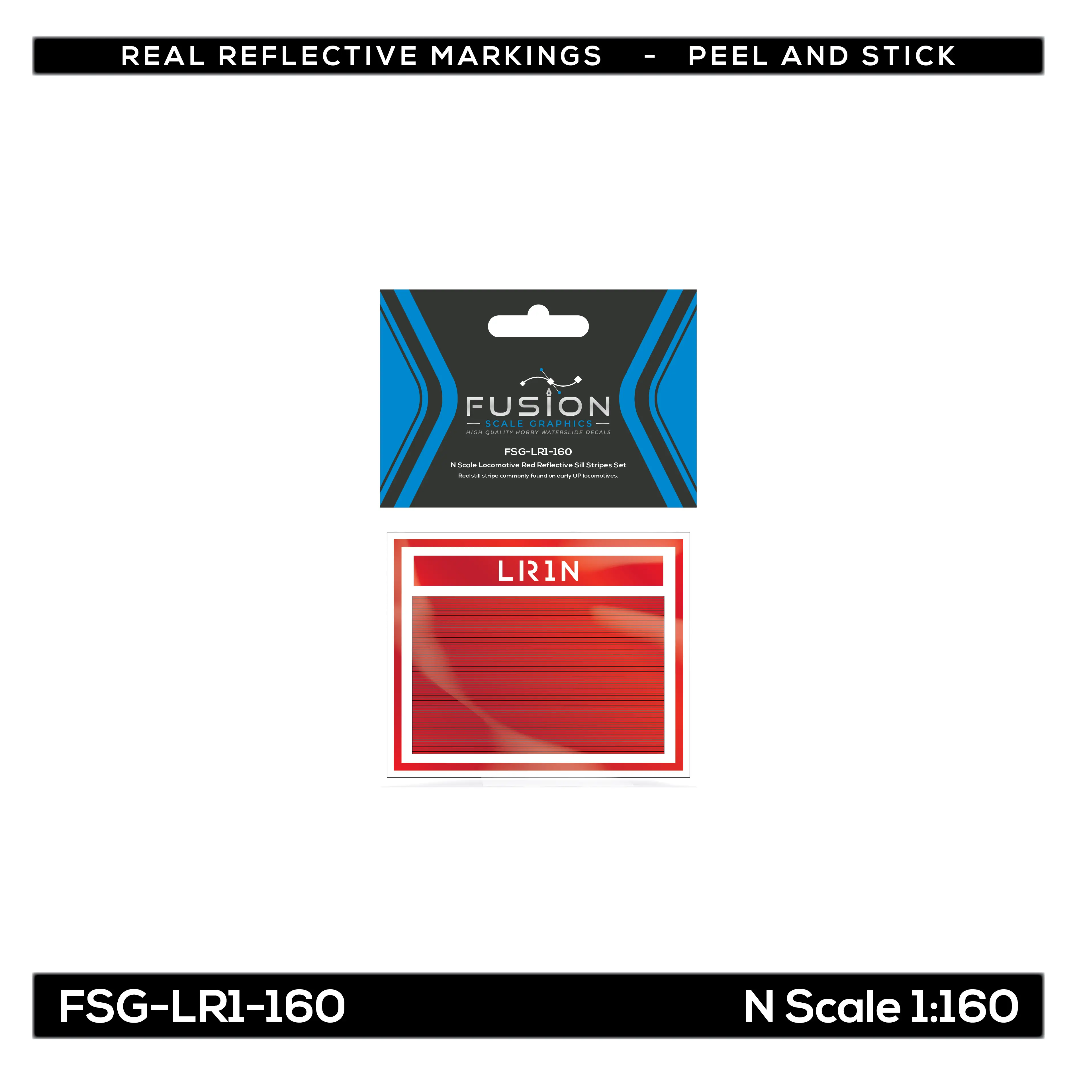 N Scale Railroad Locomotive Red Reflective Markings Set Fusion Scale Graphics