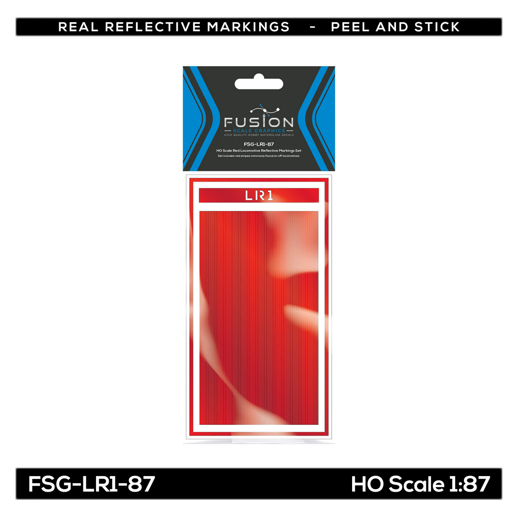 HO Scale Railroad Locomotive Red Reflective Markings Set Fusion Scale Graphics
