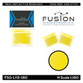 N Scale Railroad Locomotive Bright Yellow Reflective Sill Stripes Set Fusion Scale Graphics