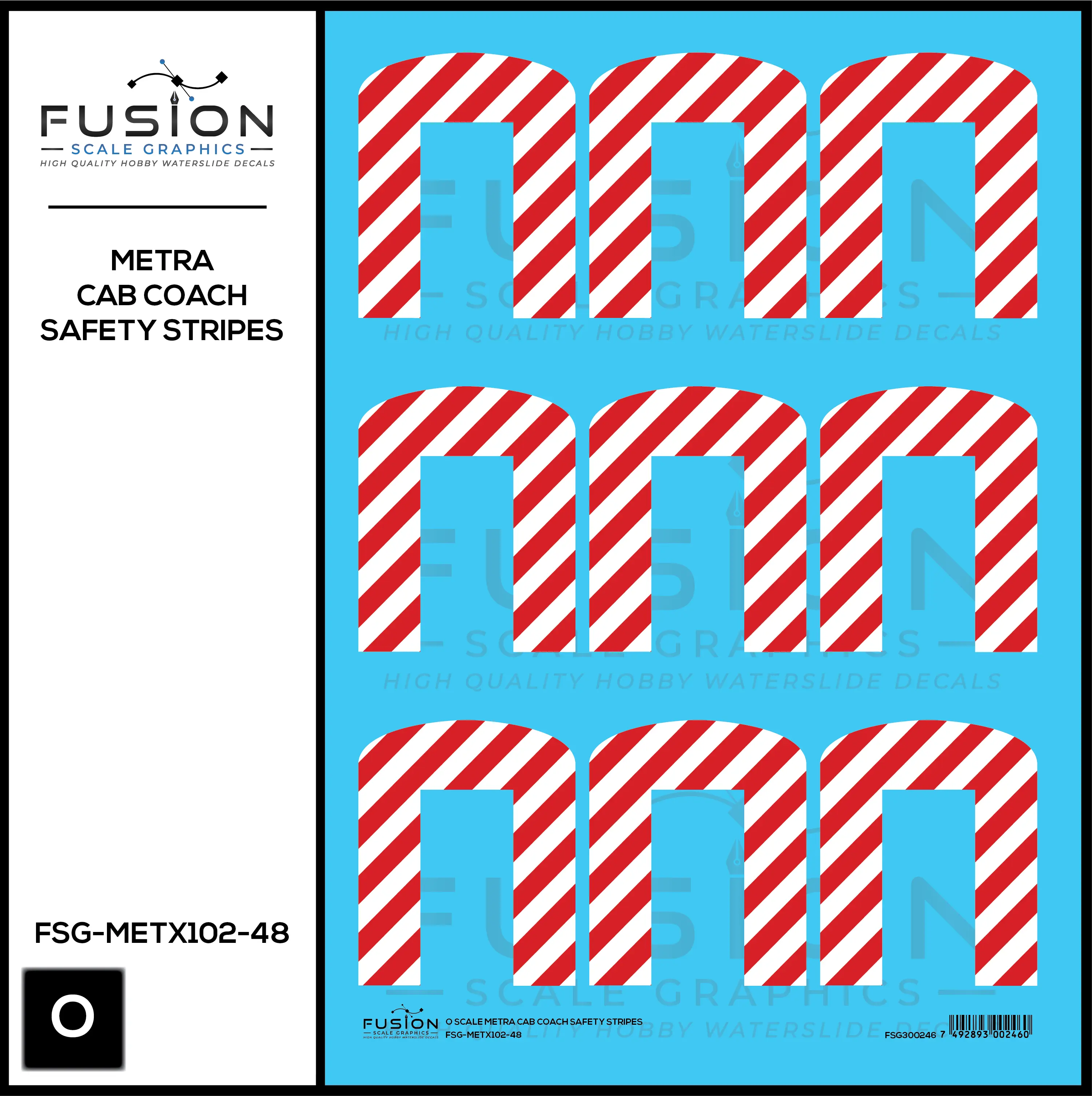 O Scale Metra Cab Coach Safety Stripes Decal Set Fusion Scale Graphics