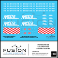 HO Scale Metra EMD E8 Locomotives Decal Set Fusion Scale Graphics