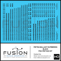 HO Scale Metra Ballast Car Black Numbering Decal Set Fusion Scale Graphics