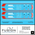 N Scale Metra F40PH-3 Blue & Black Locomotive Decal Set Fusion Scale Graphics