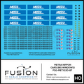 HO Scale Metra Nippon Sharyo Bilevel Passenger Car Decal Set Fusion Scale Graphics