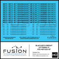 HO Scale Black NDYX Freight Car Lettering Decal Set Fusion Scale Graphics