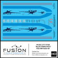 HO Scale Music City Star Blue Stripe F40PH Locomotives Decal Set Fusion Scale Graphics