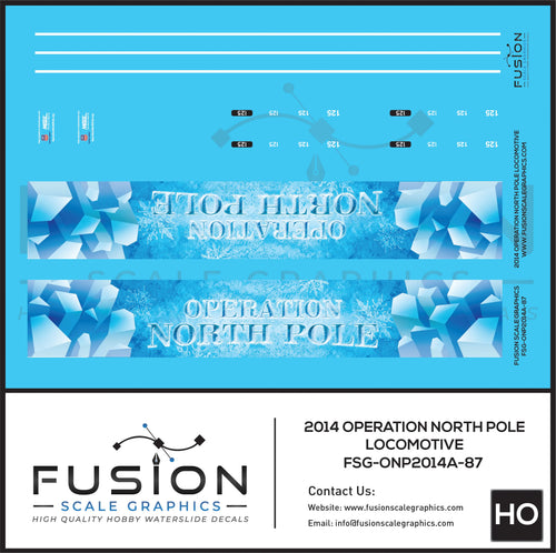 HO Scale Metra Operation North Pole 2014 F40PH Locomotive Wrap Decal Set Fusion Scale Graphics