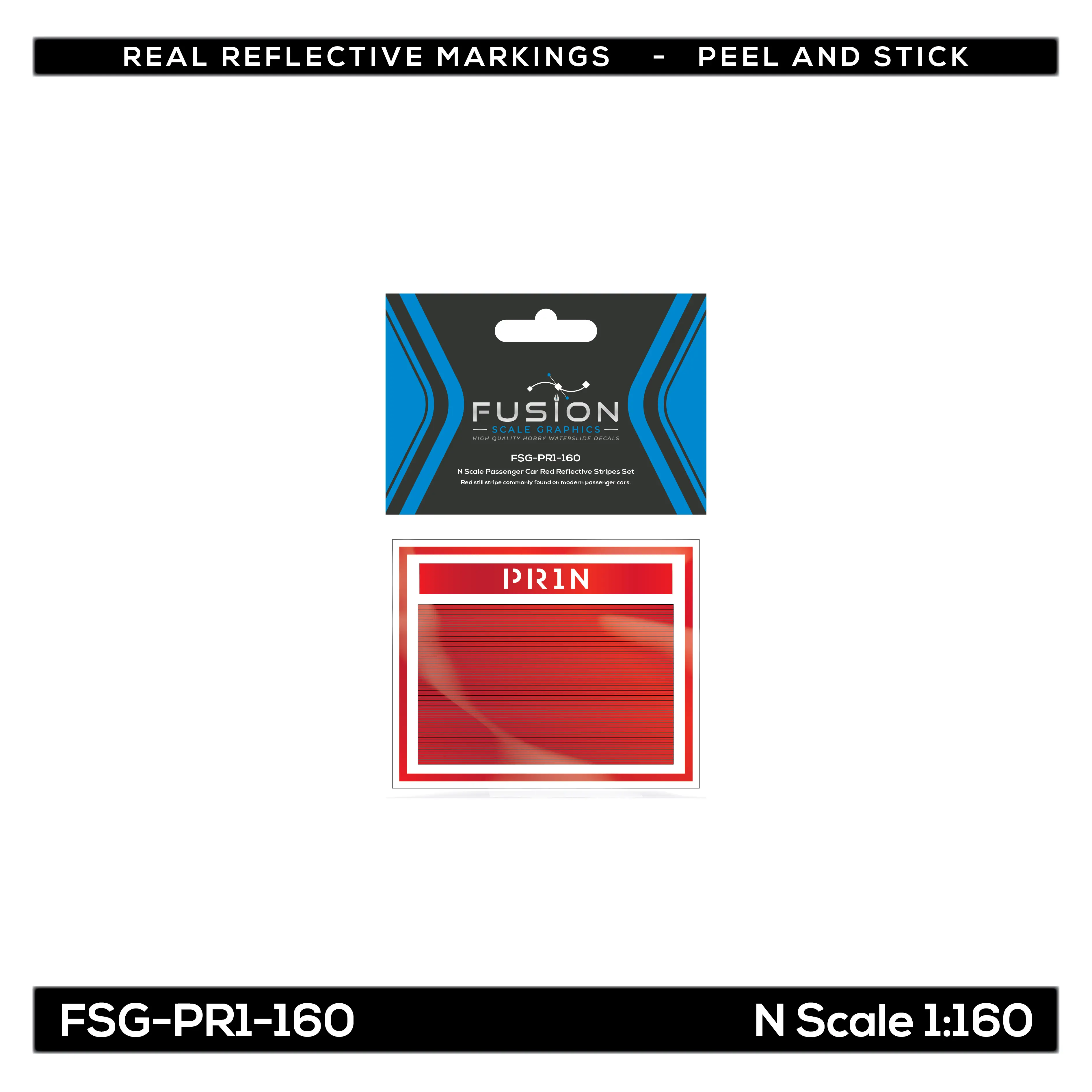 N Scale Passenger Car Red Reflective Markings Set Fusion Scale Graphics