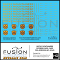 HO Scale Metallic Gold Rocky Mountaineer Passenger Cars Decal Set Fusion Scale Graphics