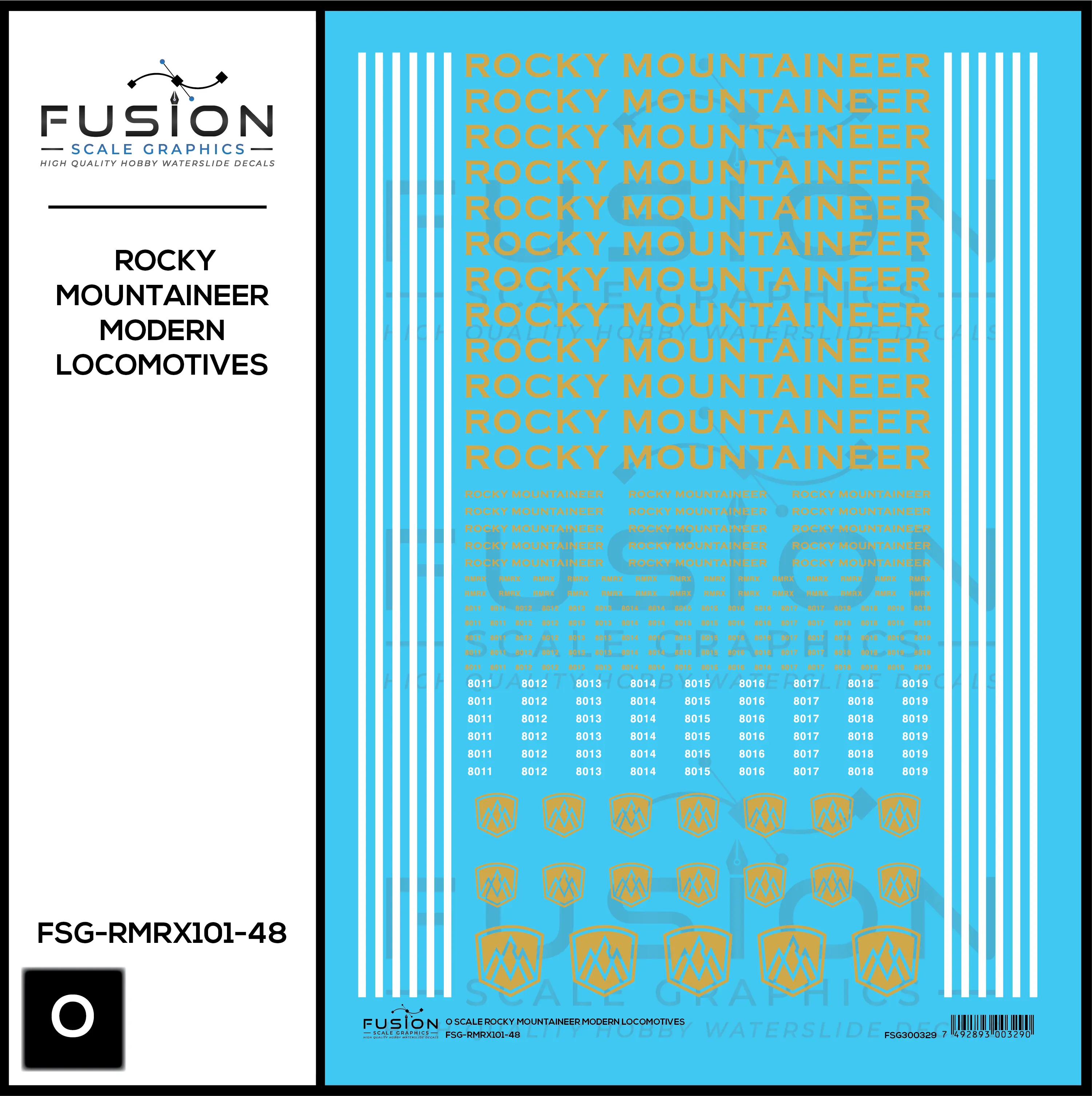 O Scale Rocky Mountaineer Modern Locomotives Decal Set Fusion Scale Graphics