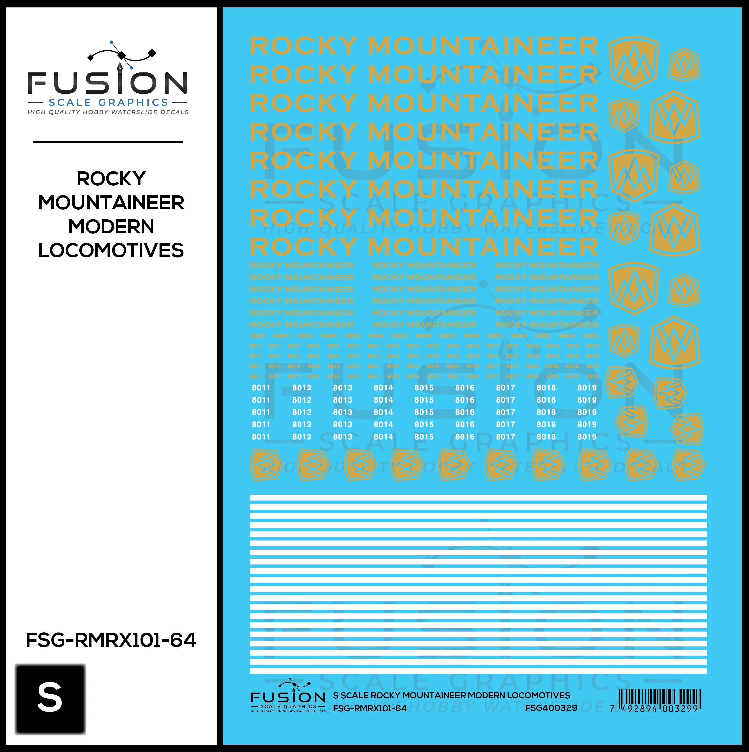S Scale Rocky Mountaineer Modern Locomotives Decal Set Fusion Scale Graphics