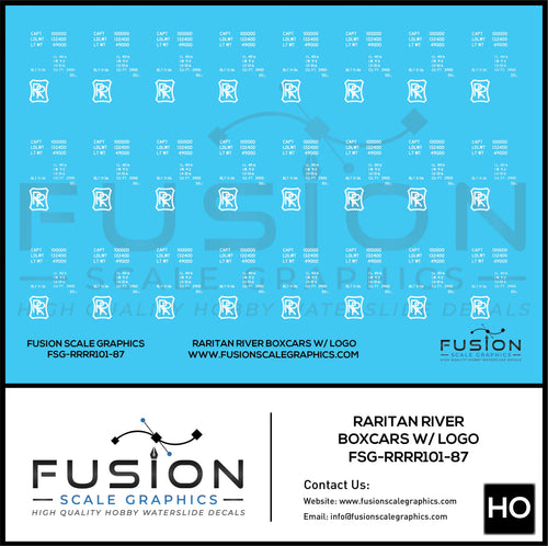 HO Scale Raritan River Railroad Boxcars With Logos Decal Set Fusion Scale Graphics
