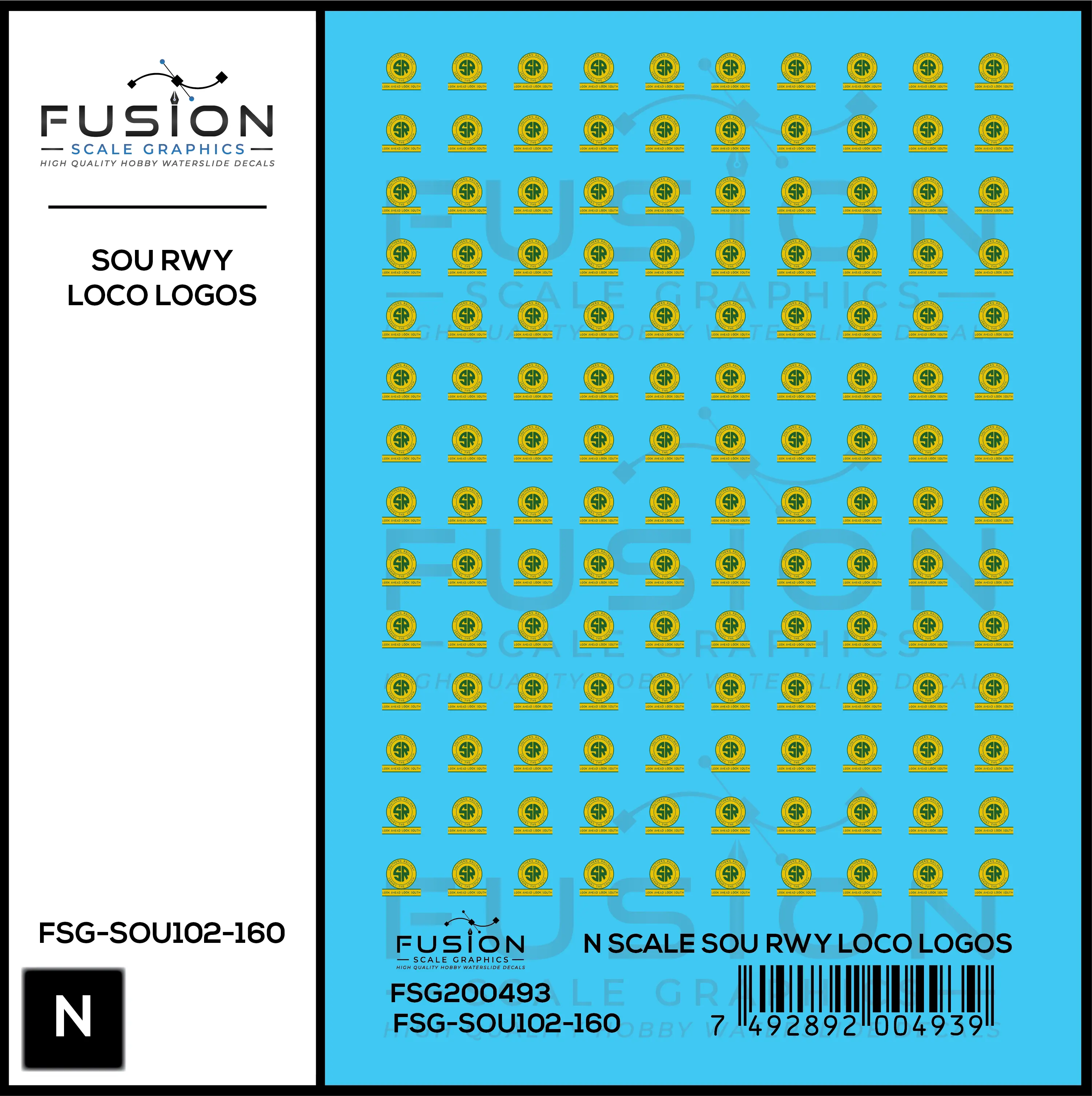 N Scale Southern Railway Look Ahead Look South Locomotive Logos Decal Set - Front Range Hobbies