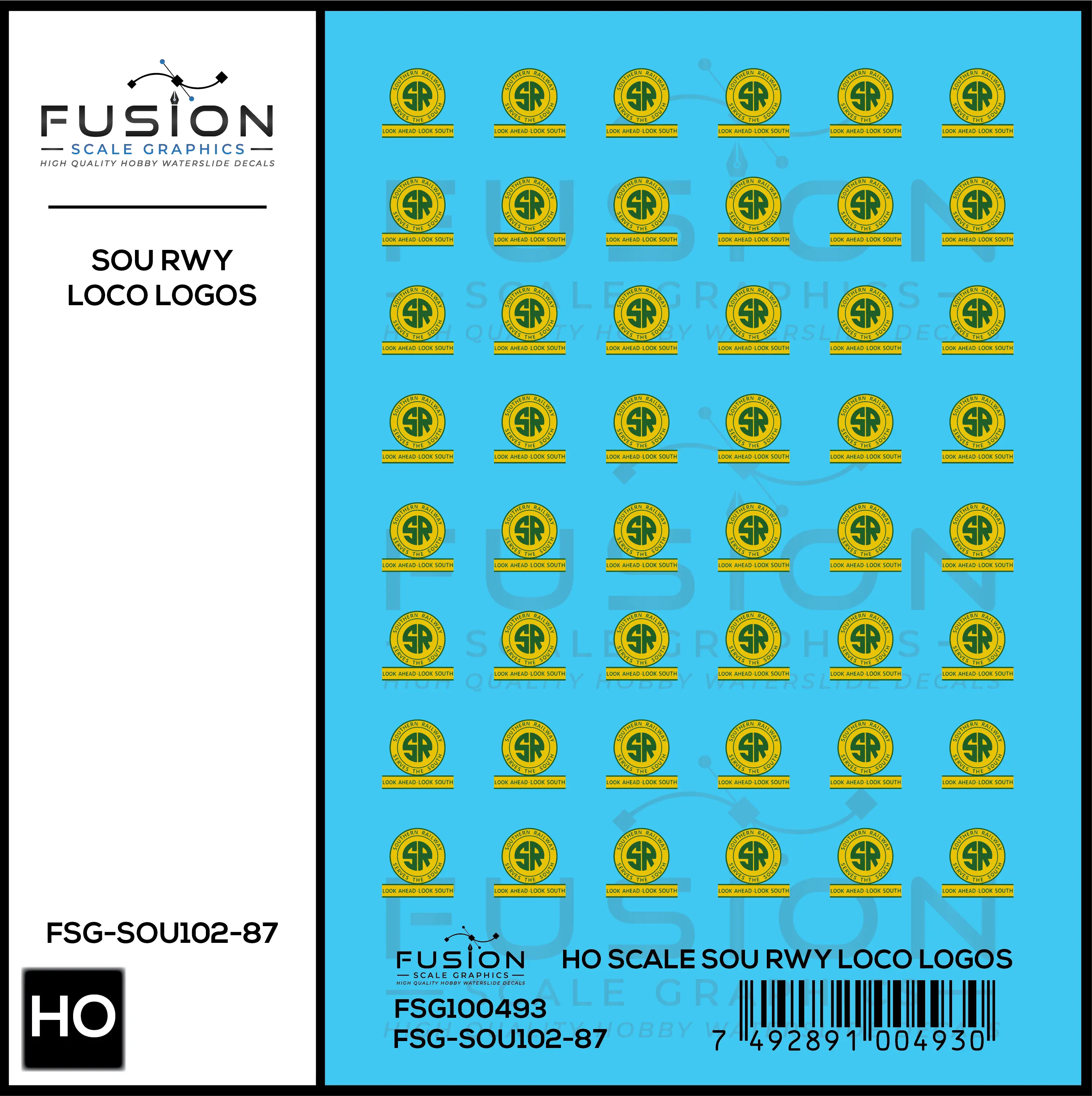 HO Scale Southern Railway Look Ahead Look South Locomotive Logos Decal Set Fusion Scale Graphics