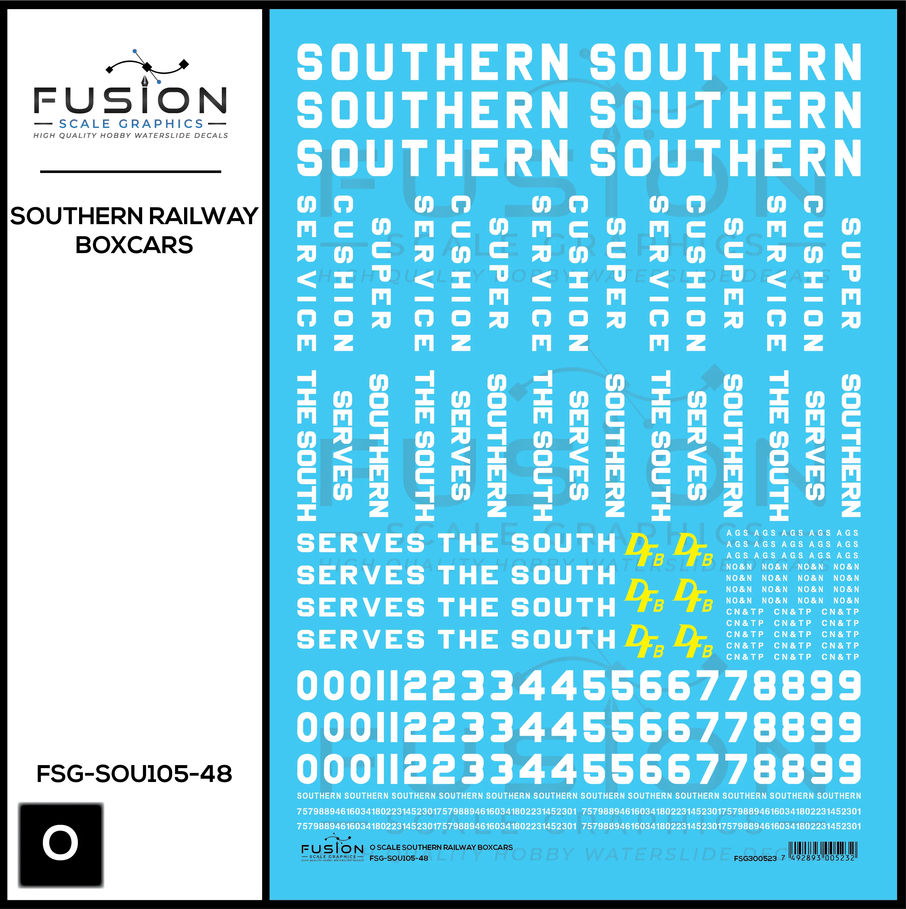 O Scale Southern Railway Boxcars Decal Set Fusion Scale Graphics