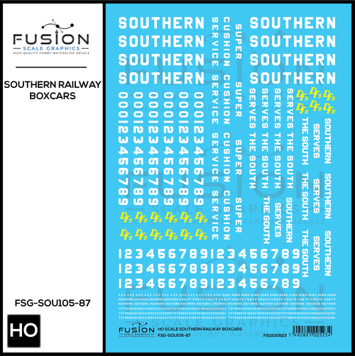 HO Scale Southern Railway Boxcars Decal Set Fusion Scale Graphics
