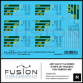 N Scale ABF Freight Old Style Green Stripe 28' Truck Trailers Decal Set Fusion Scale Graphics
