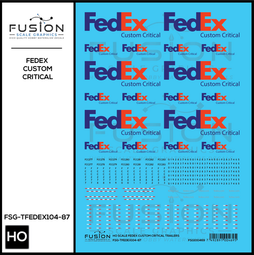 HO Scale FedEx Custom Critical Decal Set Fusion Scale Graphics