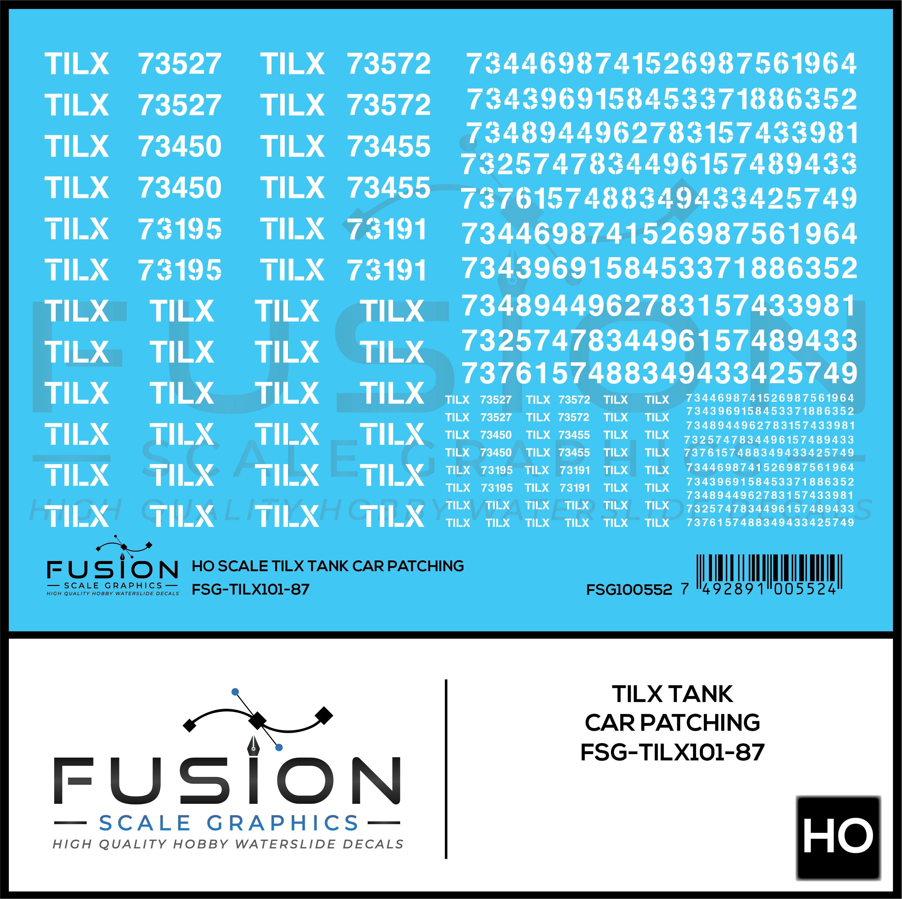 HO Scale TILX Tank Car Patch Decal Set