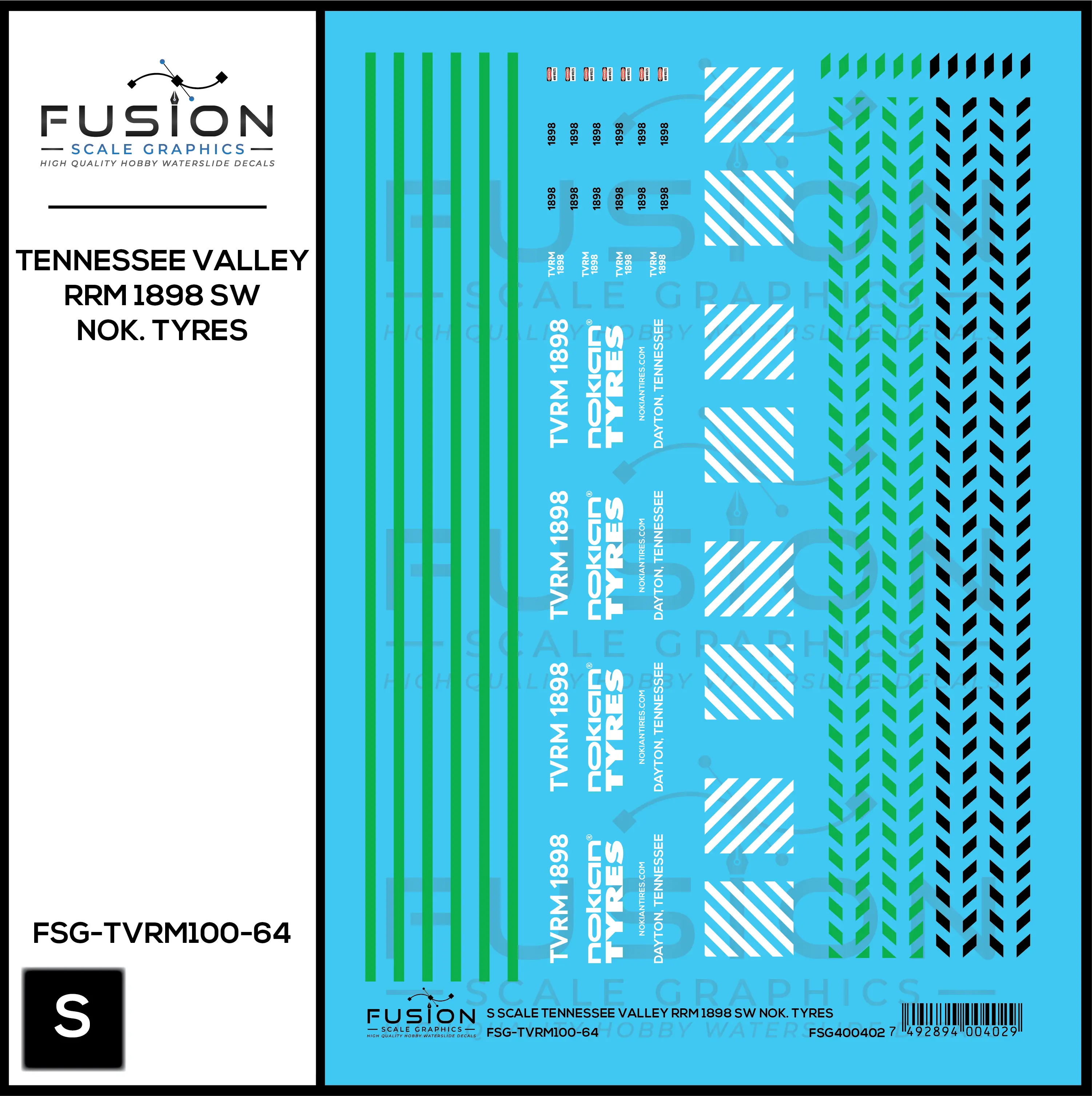 S Scale Tennessee Valley Railroad Museum 1898 Nokian Tyres Decal Set Fusion Scale Graphics